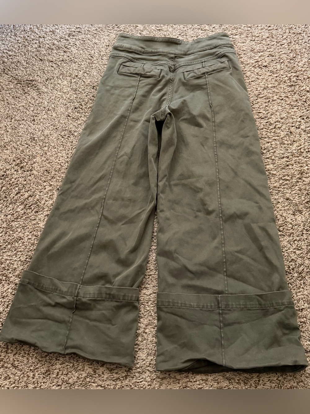 Pilcro Olive Wide Leg Cuffed Pants size 29 - Picture 3 of 4